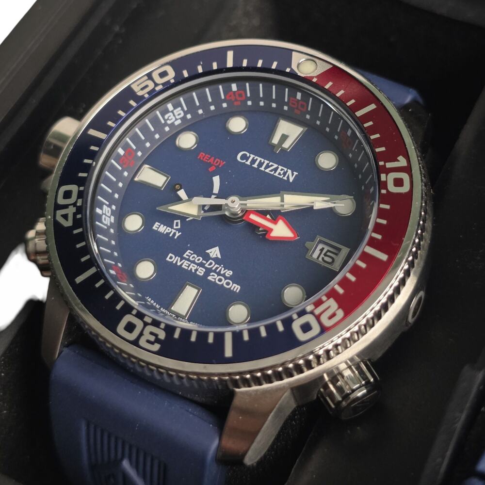 Citizen Promaster Aqualand BN2038-01L Dive Watch Blue Dial Pepsi Bezel Box